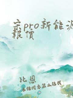 宋pro新能源报价