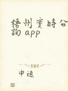 梧州实时公交查询 app