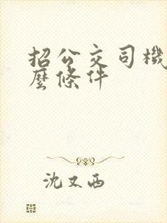 招公交司机要什么条件
