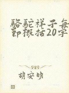 骆驼祥子每一章节概括20字