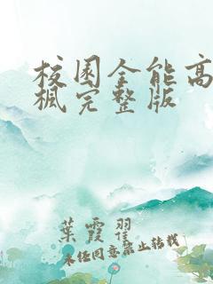 校园全能高手季枫完整版
