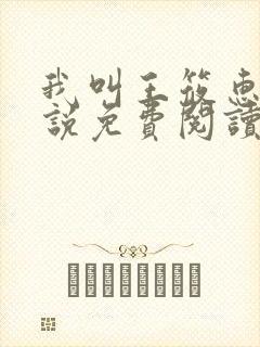 我叫王筱惠的小说免费阅读