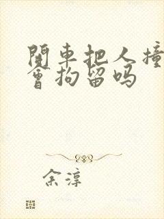 开车把人撞死了会拘留吗