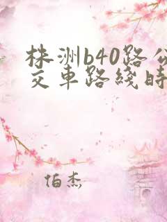株洲b40路公交车路线时间表