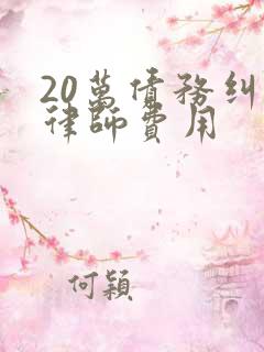 20万债务纠纷律师费用