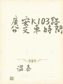 广安k103路公交车时间表