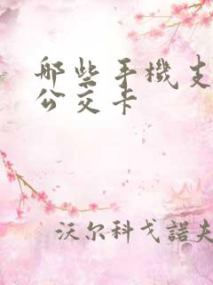 哪些手机支持刷公交卡