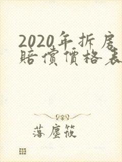 2020年拆房赔偿价格表