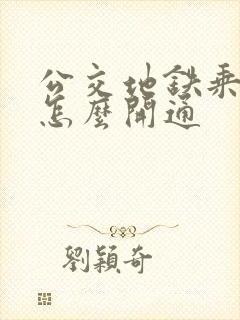 公交地铁乘车码怎么开通