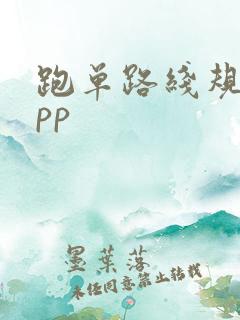 跑单路线规划app