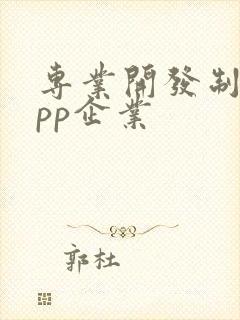 专业开发制作app企业
