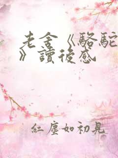 老舍《骆驼祥子》读后感