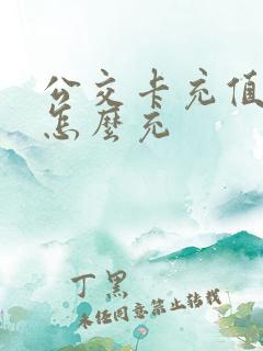 公交卡充值网上怎么充