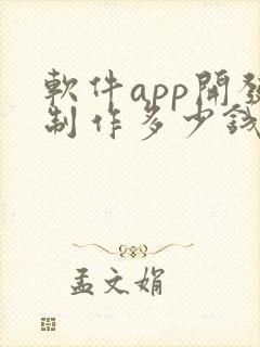软件app开发制作多少钱