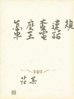怎么查违规停车车主电话 怎么查违规停车车主电话