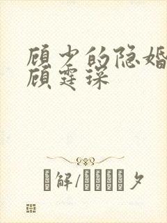 顾少的隐婚罪妻顾霆琛
