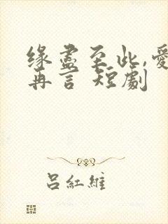 缘尽至此,爱不再言 短剧