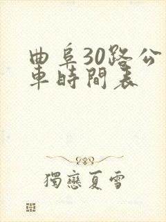 曲阜30路公交车时间表
