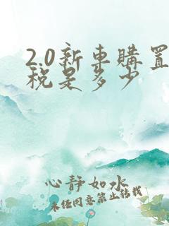2.0新车购置税是多少