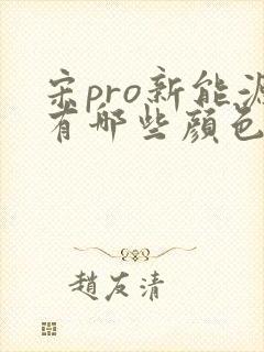 宋pro新能源有哪些颜色