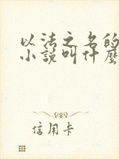 以法之名的原著小说叫什么