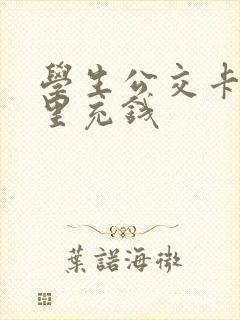 学生公交卡去哪里充钱