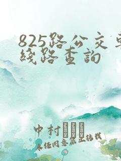 825路公交车线路查询