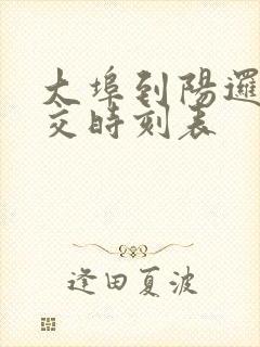 大埠到阳逻的公交时刻表