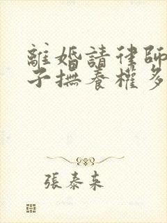 离婚请律师要孩子抚养权多少钱