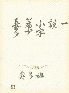 长篇小说一般是多少字