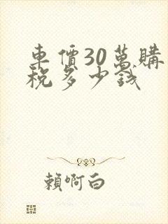 车价30万购置税多少钱