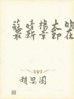 苏晴杨大明小说最新章节在线阅读