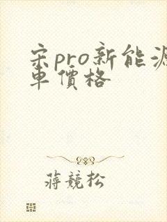 宋pro新能源车价格