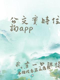 公交实时位置查询app