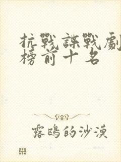 抗战谍战剧排行榜前十名