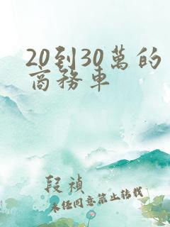 20到30万的商务车 20到30万的商务车