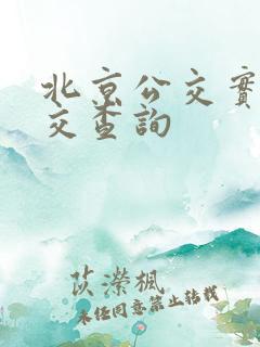 北京公交实时公交查询