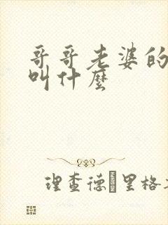 哥哥老婆的弟弟叫什么