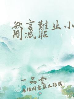 欲言难止小说未删减版