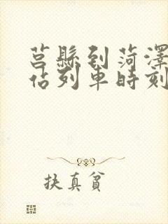 莒县到菏泽火车站列车时刻表
