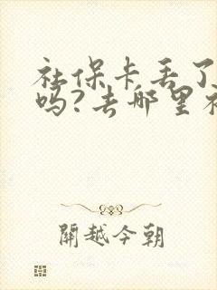 社保卡丢了能补吗?去哪里补办