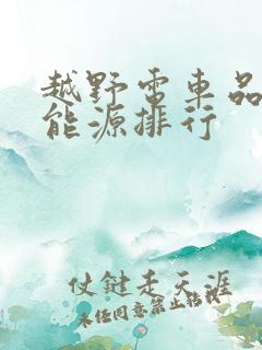 越野电车品牌新能源排行