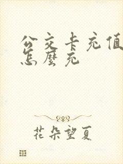 公交卡充值网上怎么充