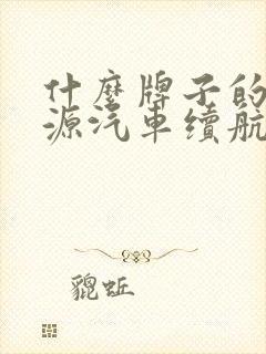 什么牌子的新能源汽车续航里程最长