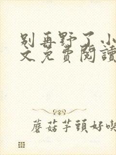 别再野了小说全文免费阅读无弹窗