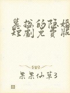慕总的隐婚罪妻短剧免费版