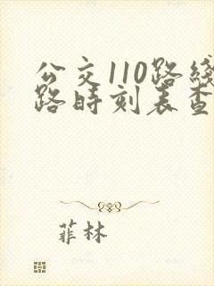 公交110路线路时刻表查询