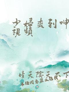 少妇爽到呻吟的视频 少妇爽到呻吟的视频