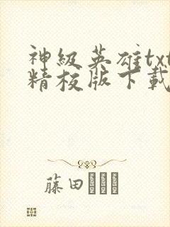 神级英雄txt精校版下载