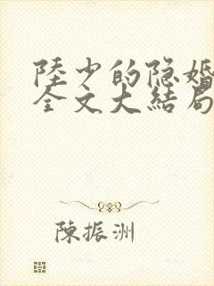 陆少的隐婚罪妻全文大结局 陆少的隐婚罪妻全文大结局